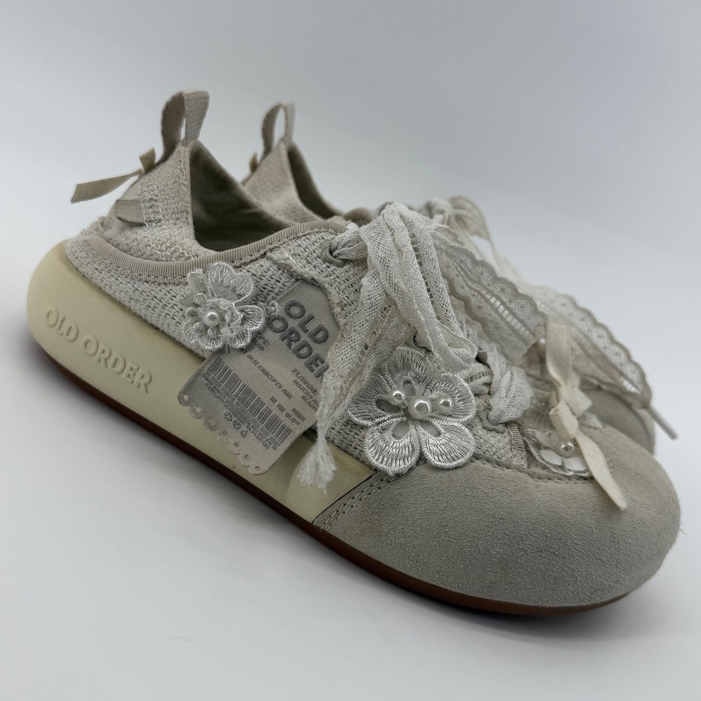 Old Order ŌBread Half-Slip Jasmine Cream Sneakers Women's US 7 Coquette Lace